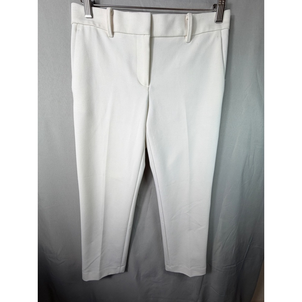 Ann Taylor Women Ankle Pants White 2P Petite Career Dress Trousers Stretch